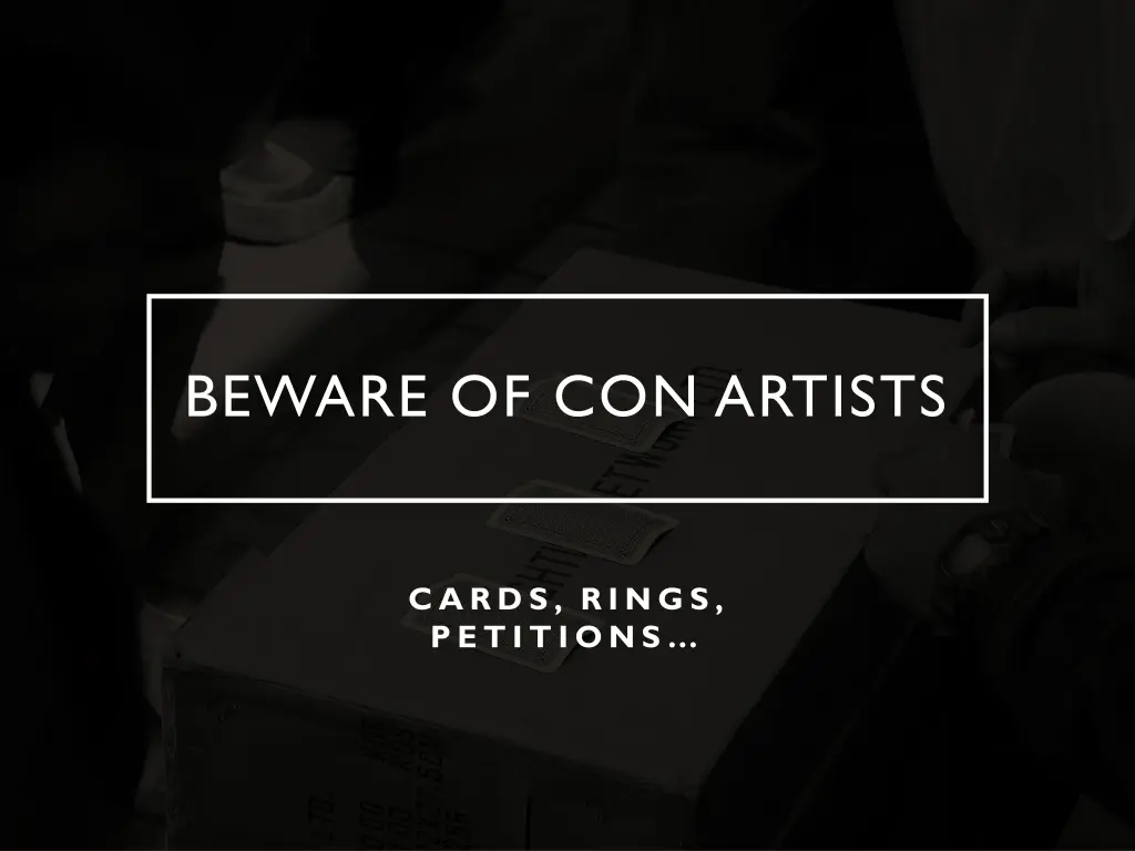 beware of con artists