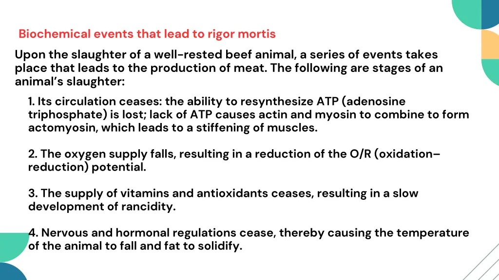 biochemical events that lead to rigor mortis upon