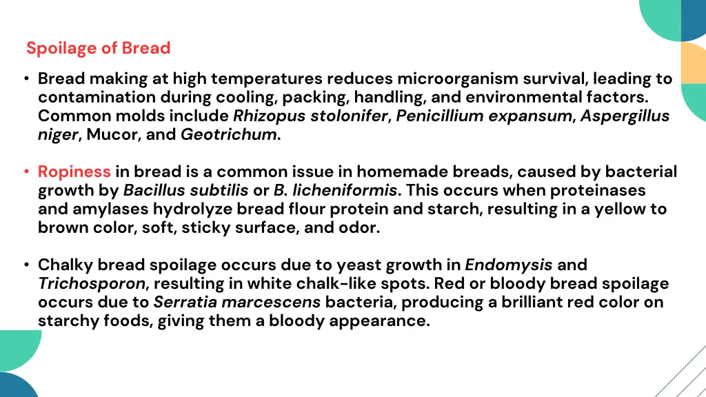 spoilage of bread