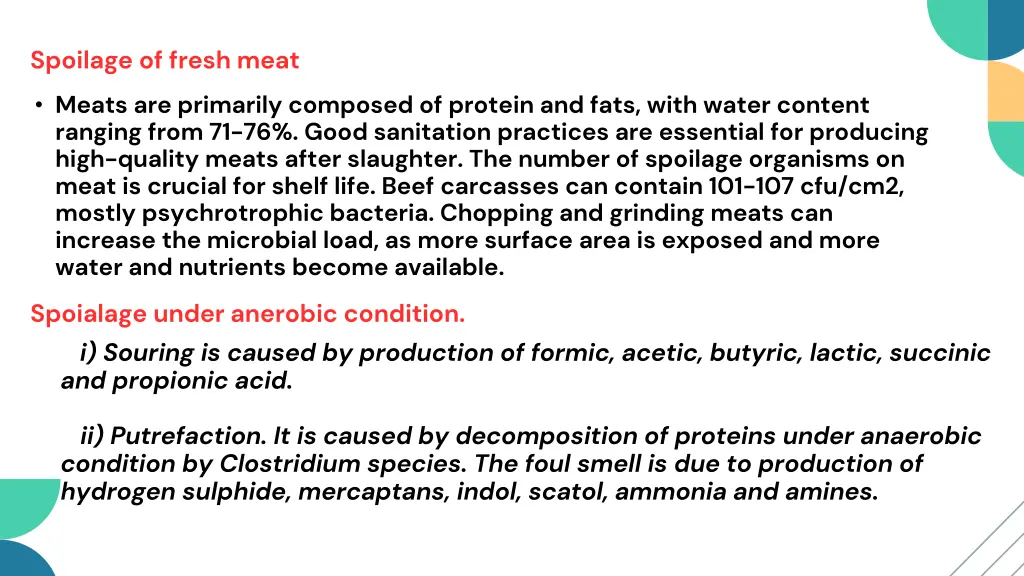 spoilage of fresh meat