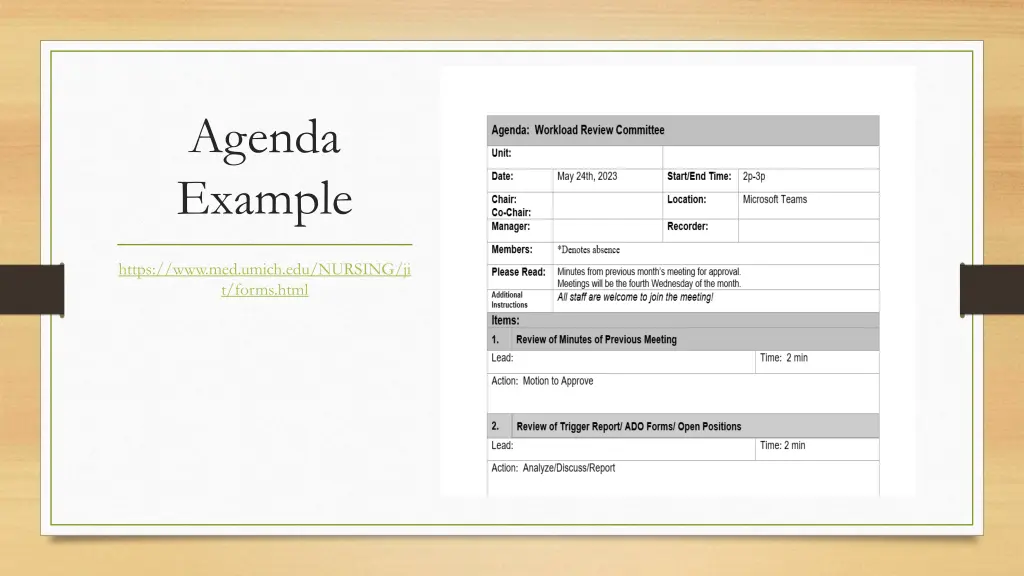 agenda example