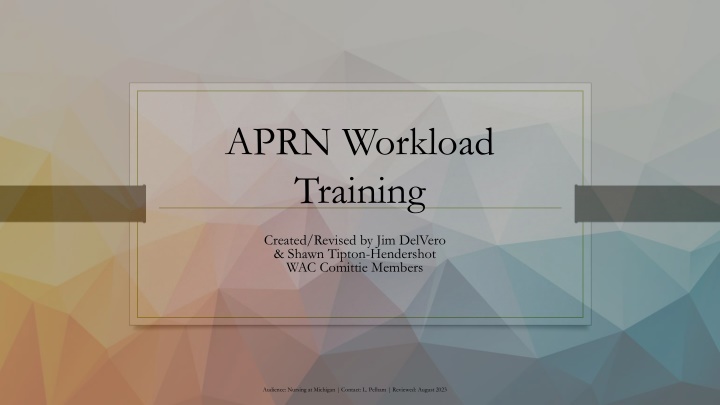 aprn workload training