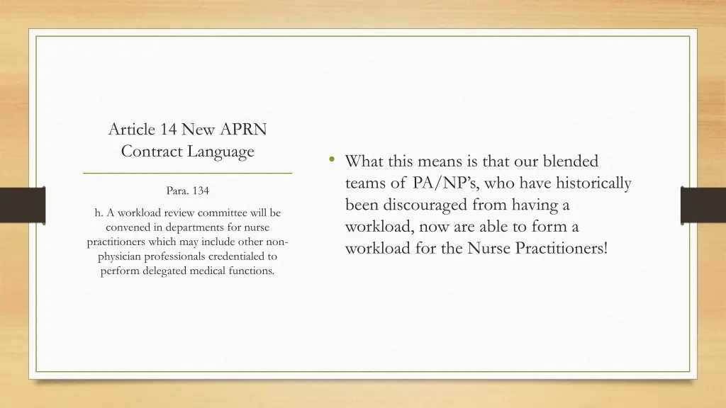 article 14 new aprn contract language