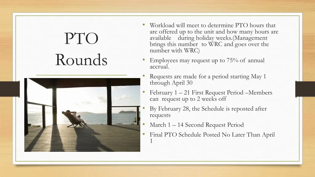 workload will meet to determine pto hours that