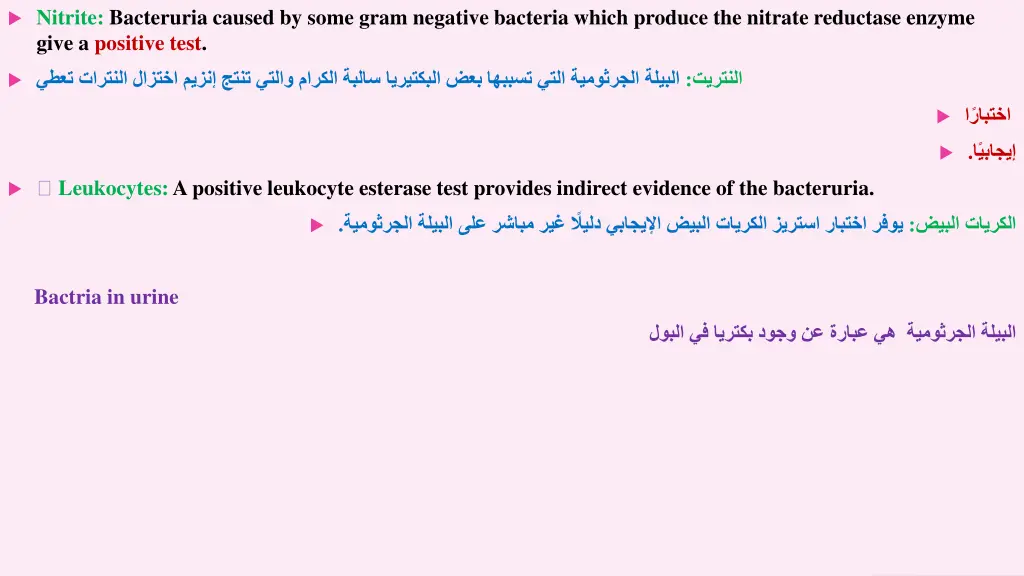 nitrite bacteruria caused by some gram negative