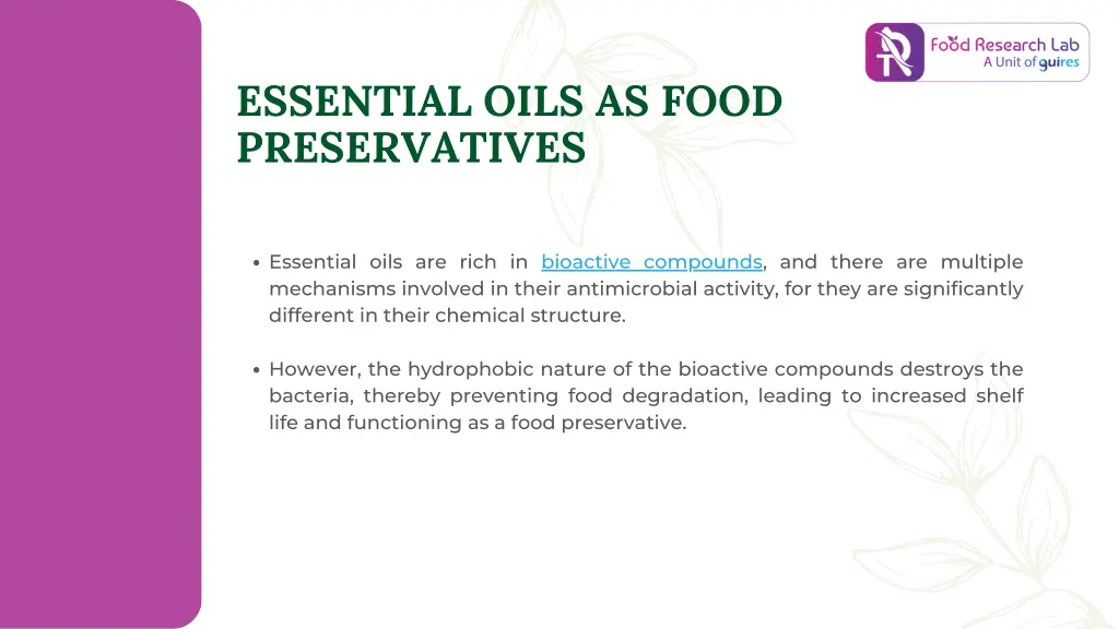essential oils as food preservatives