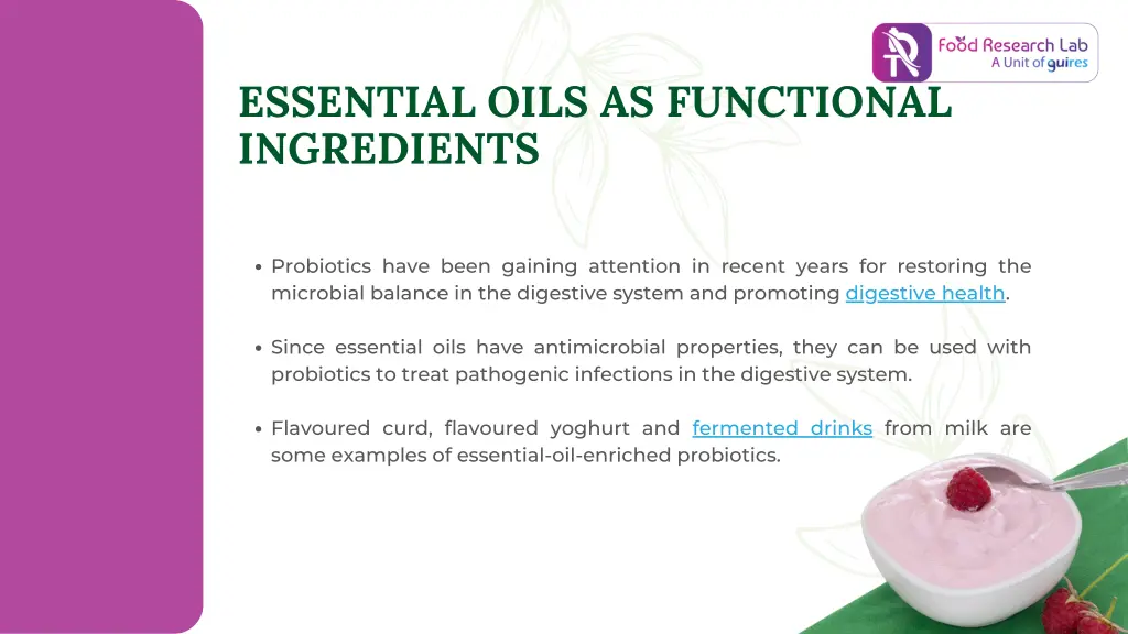 essential oils as functional ingredients