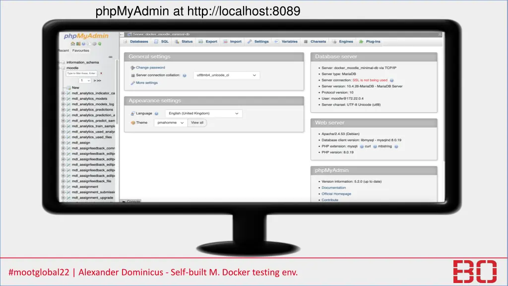 phpmyadmin at http localhost 8089