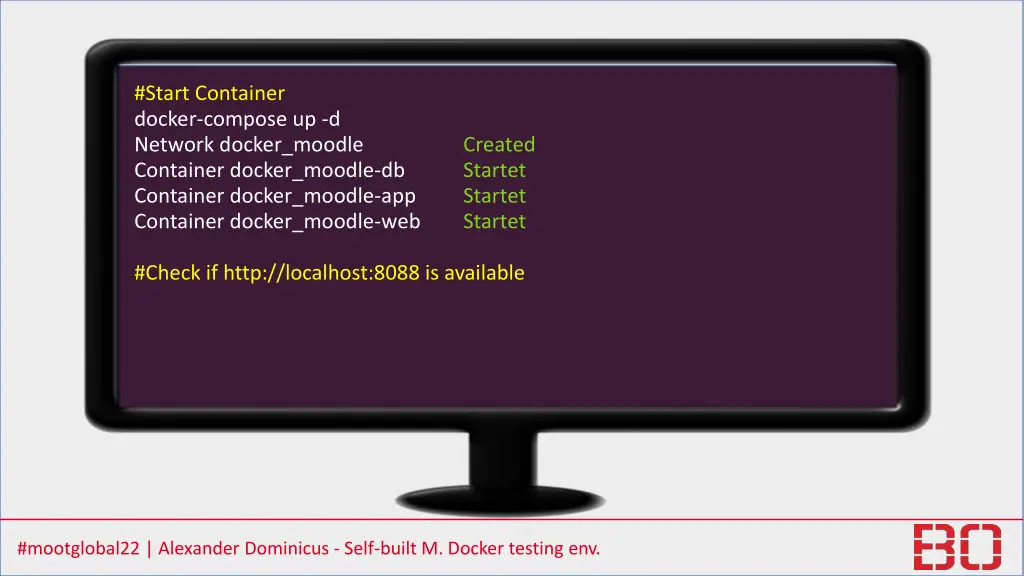 start container docker compose up d network