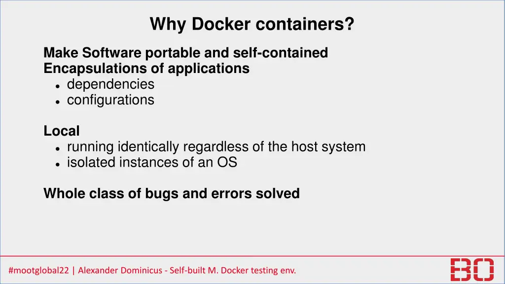 why docker containers