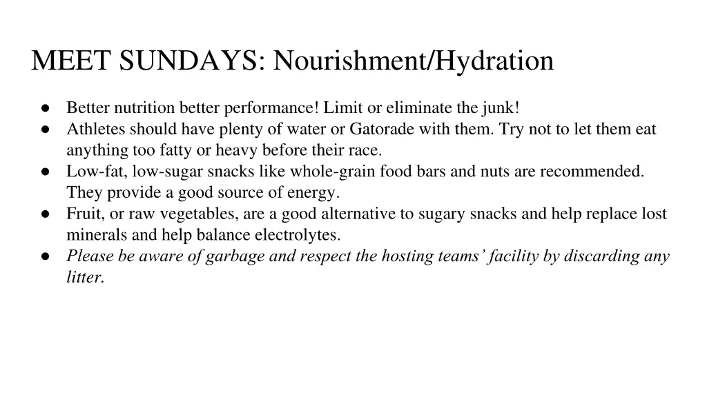 meet sundays nourishment hydration