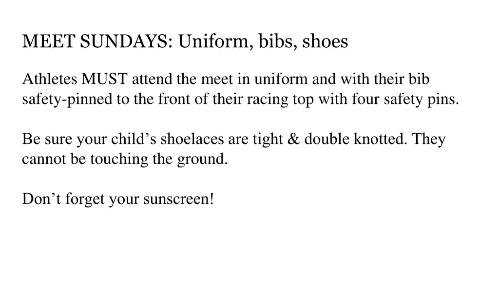 meet sundays uniform bibs shoes