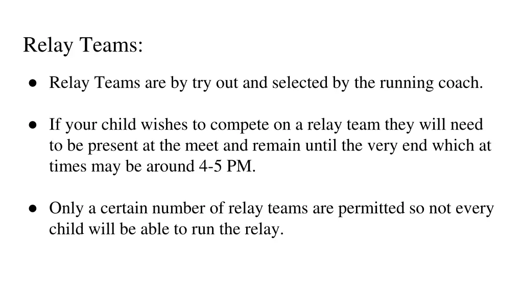 relay teams