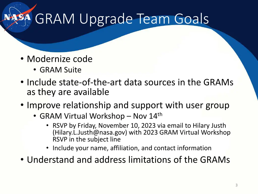 gram upgrade team goals