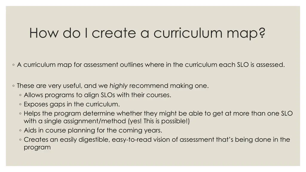 how do i create a curriculum map