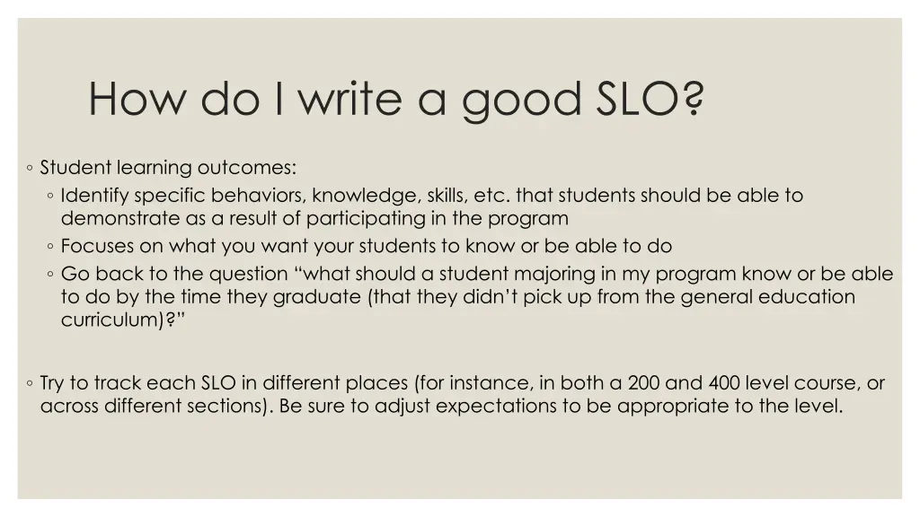 how do i write a good slo