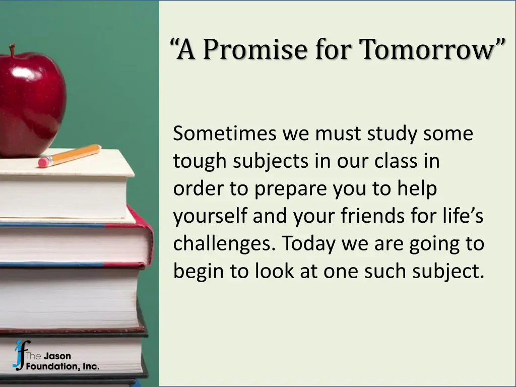 a promise for tomorrow 1