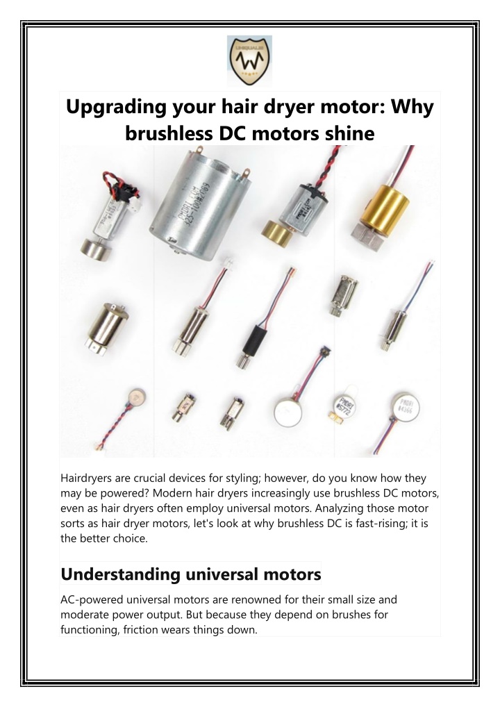 upgrading your hair dryer motor why brushless