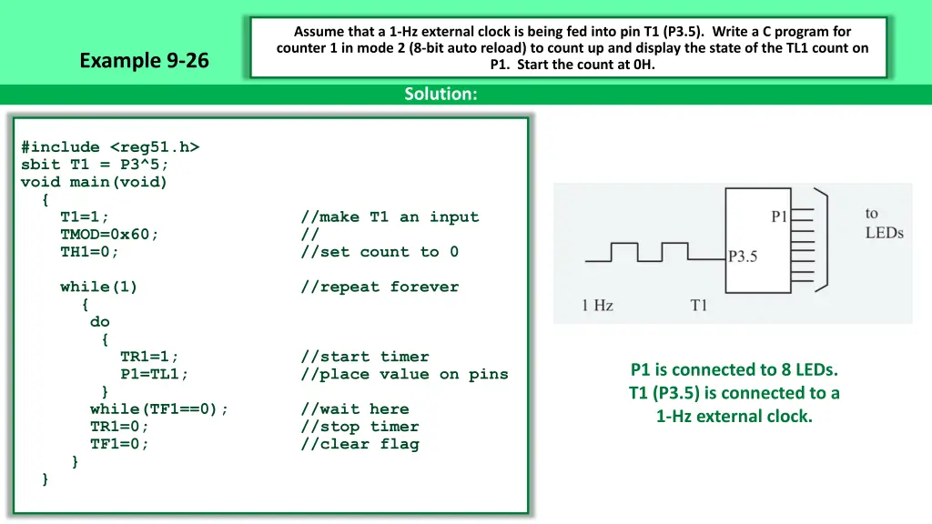 assume that a 1 hz external clock is being