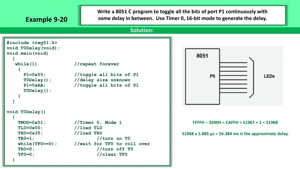 write a 8051 c program to toggle all the bits