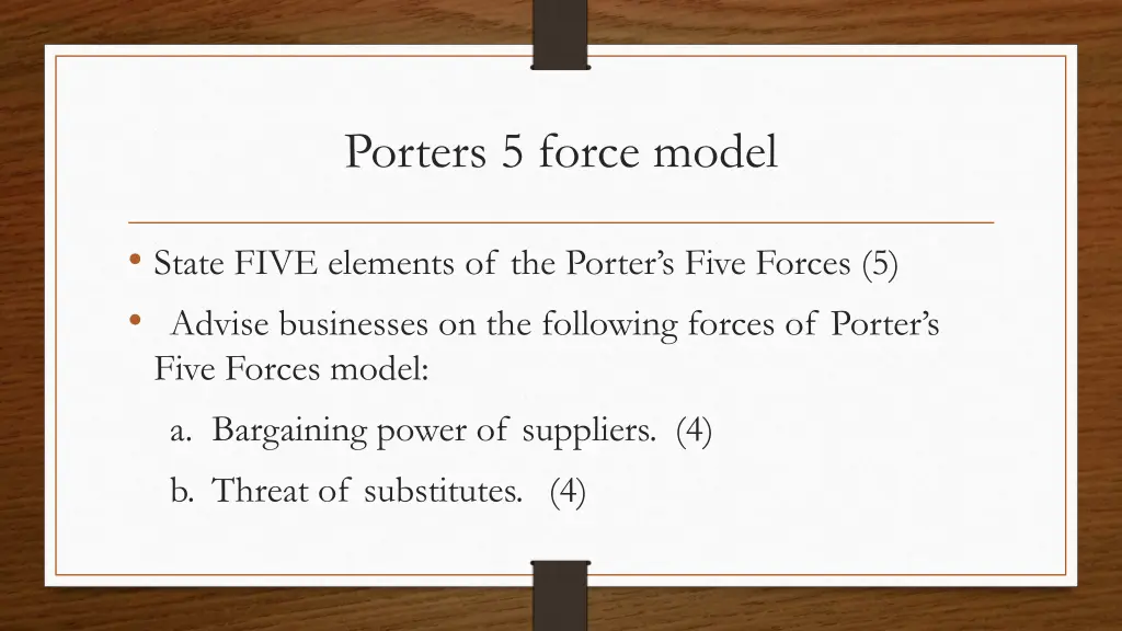 porters 5 force model 1