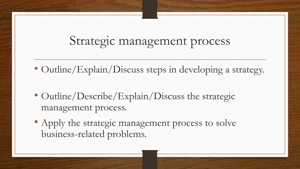 strategic management process