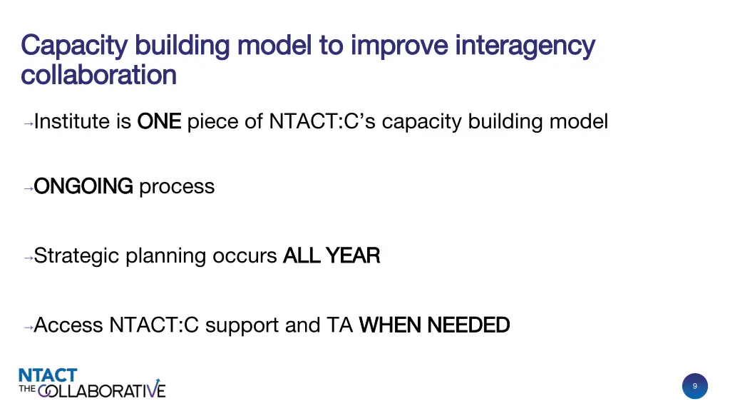 capacity building model to improve interagency