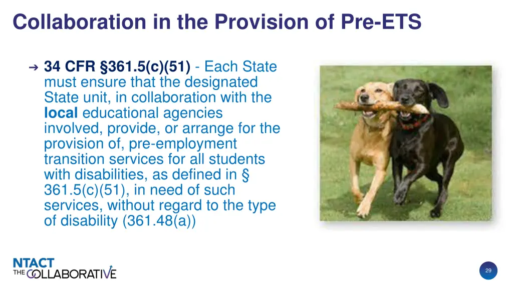 collaboration in the provision of pre ets