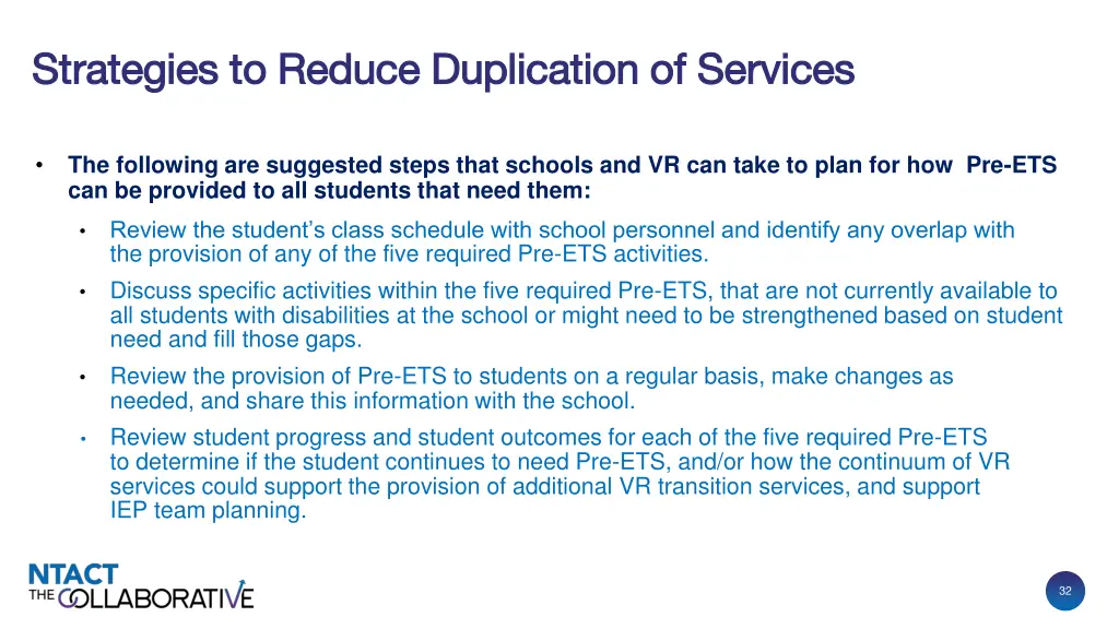 strategies to reduce duplication of services