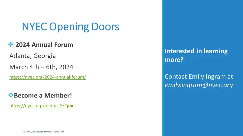 nyec opening doors nyec opening doors