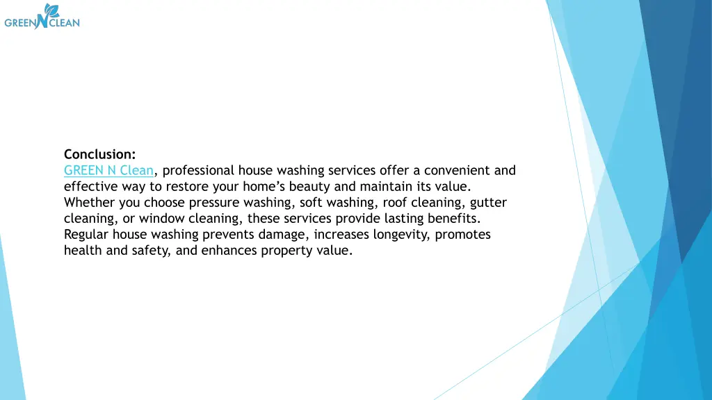 conclusion green n clean professional house