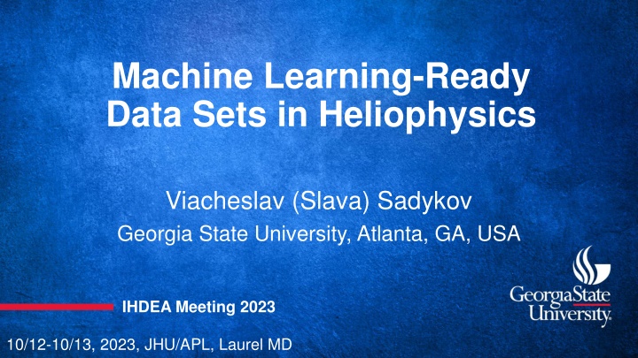 machine learning ready data sets in heliophysics