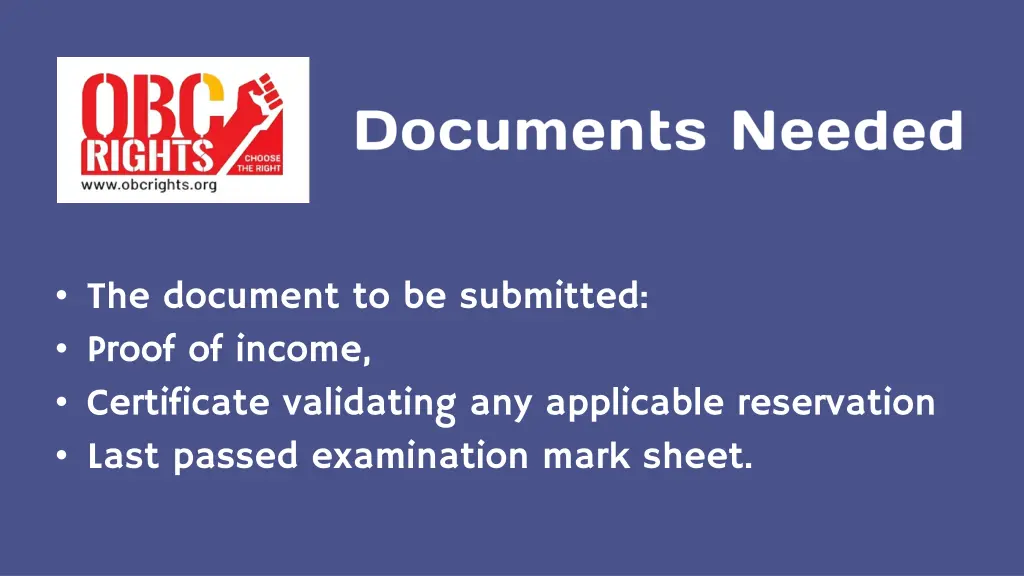 the document to be submitted proof of income