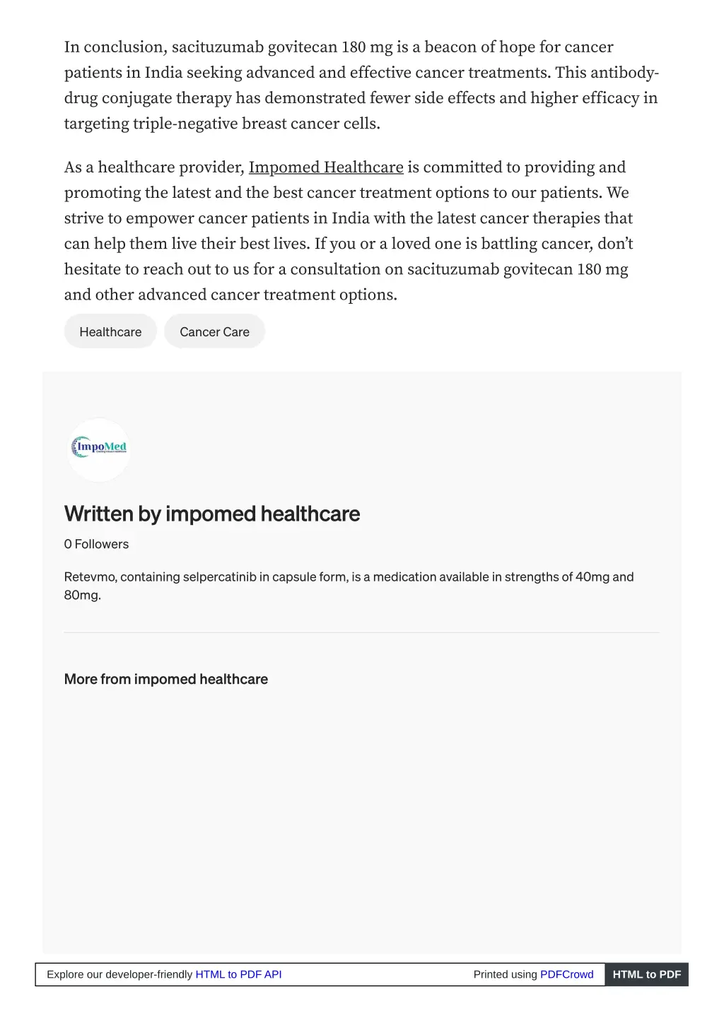 in conclusion sacituzumab govitecan