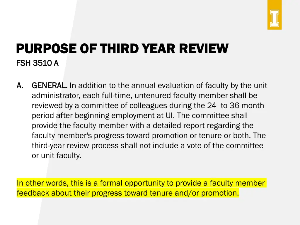 purpose of third year review purpose of third