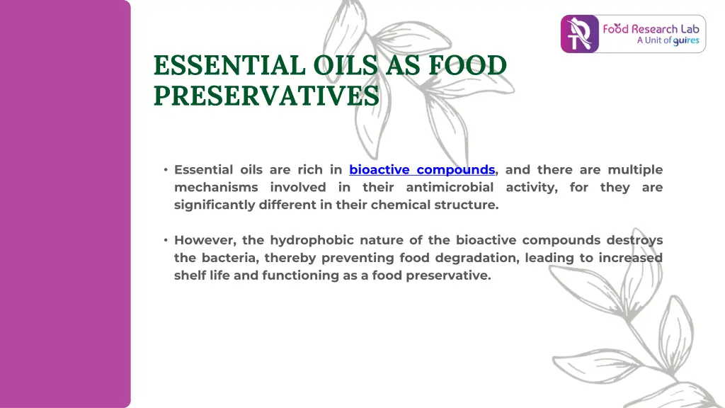 essential oils as food preservatives