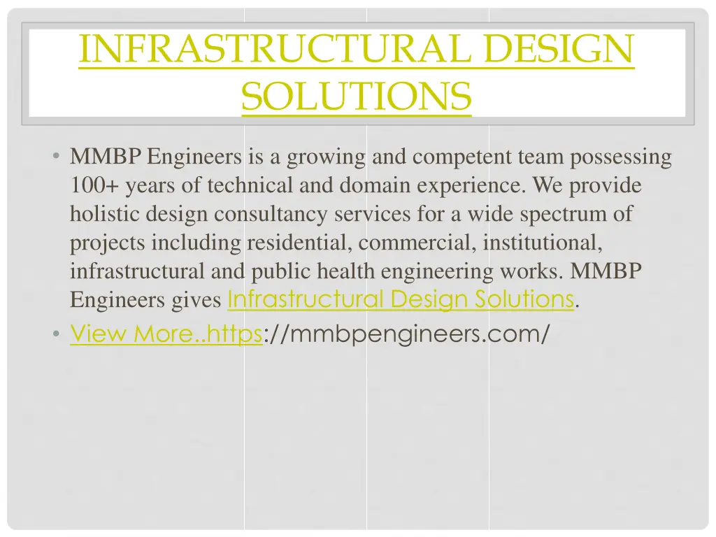 infrastructural design solutions 1