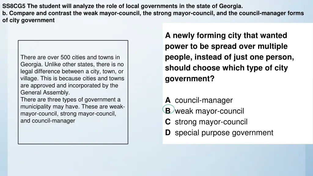 ss8cg5 the student will analyze the role of local 1