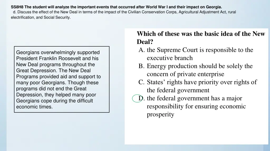 ss8h8 the student will analyze the important 1