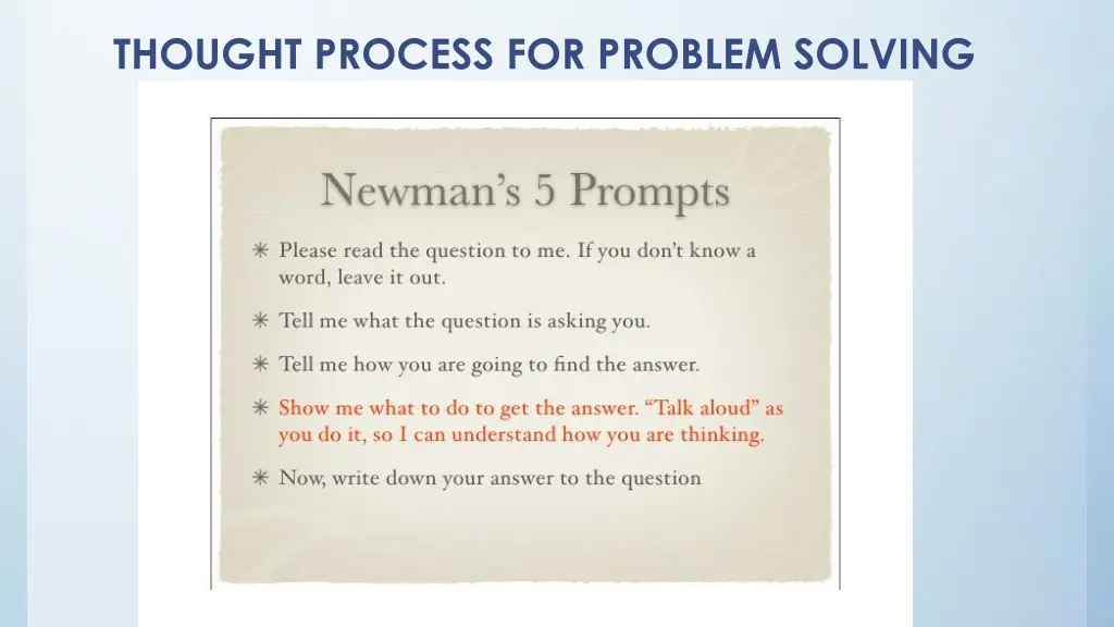 thought process for problem solving