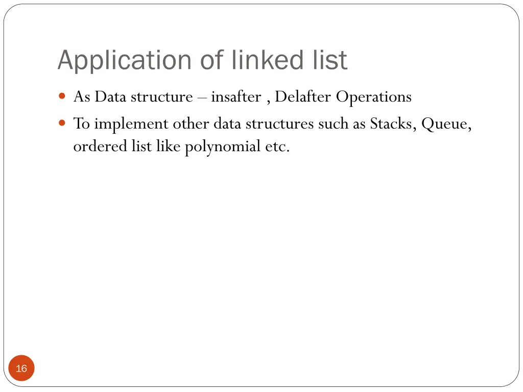 application of linked list