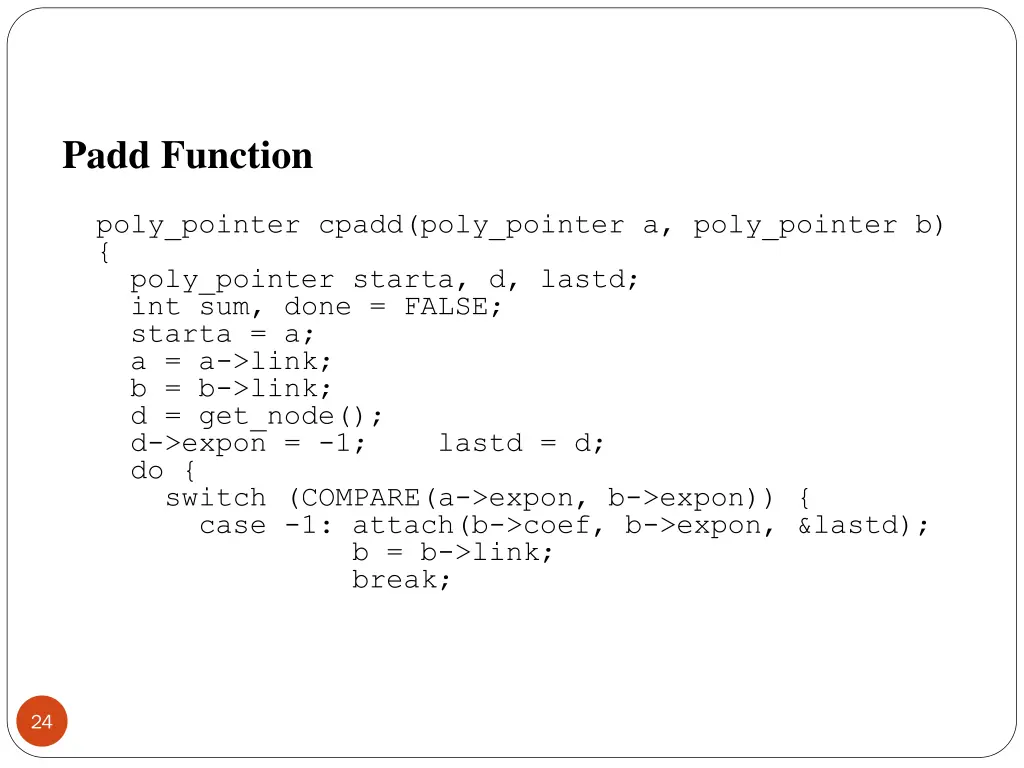 padd function