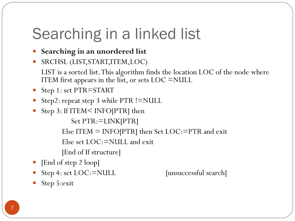 searching in a linked list 1