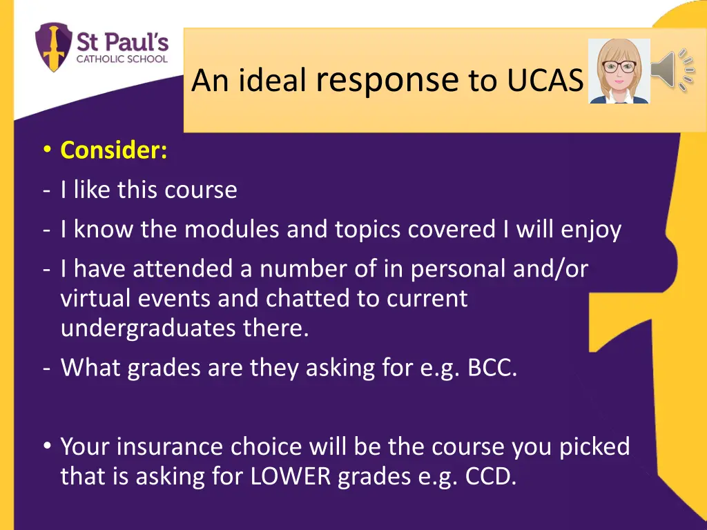 an ideal response to ucas