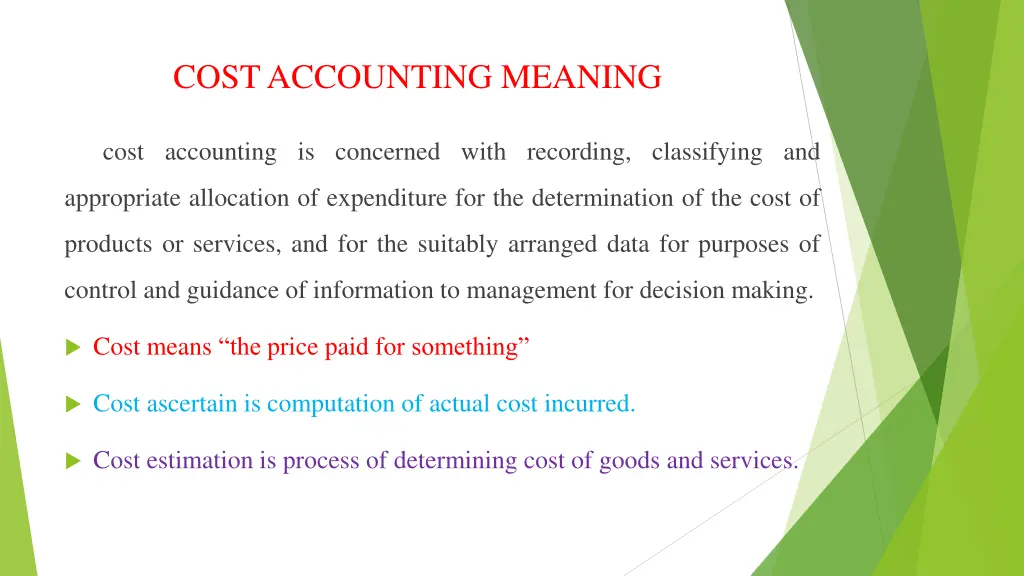 cost accounting meaning