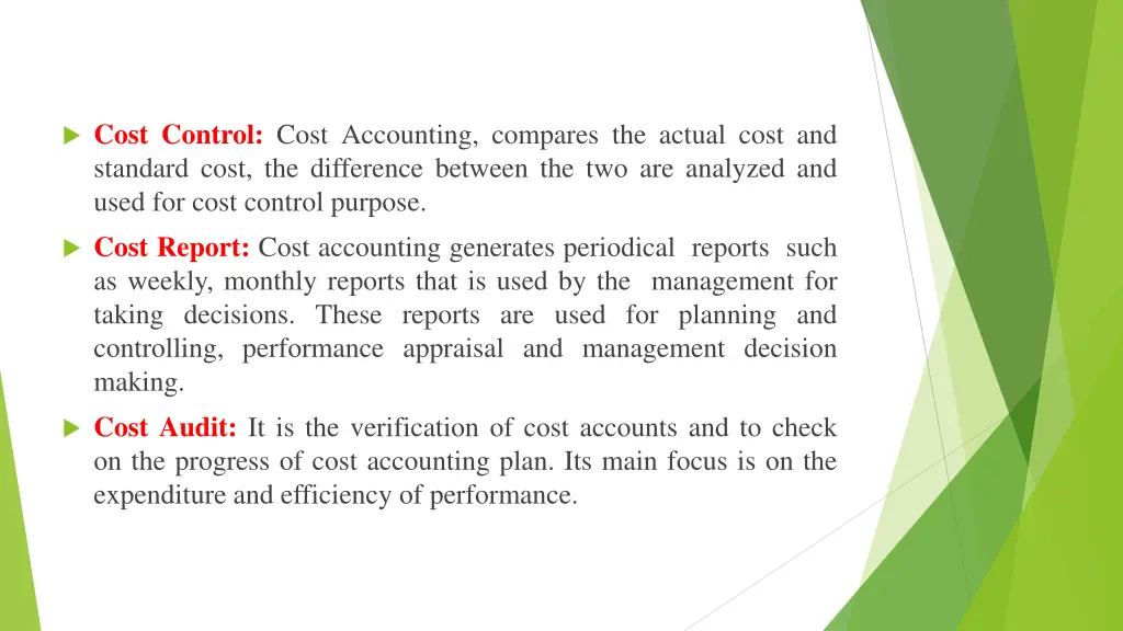 cost control cost accounting compares the actual