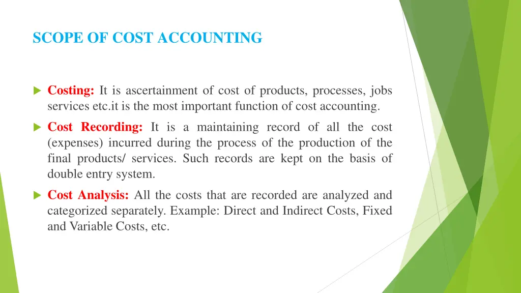 scope of cost accounting