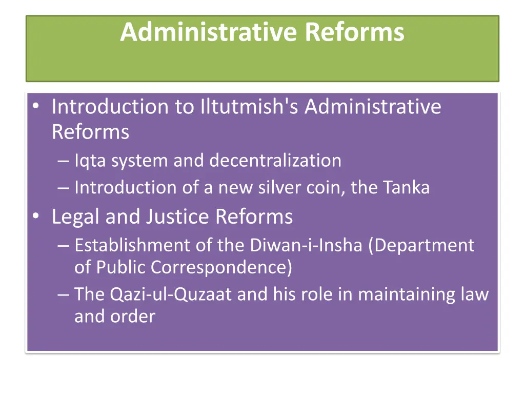 administrative reforms