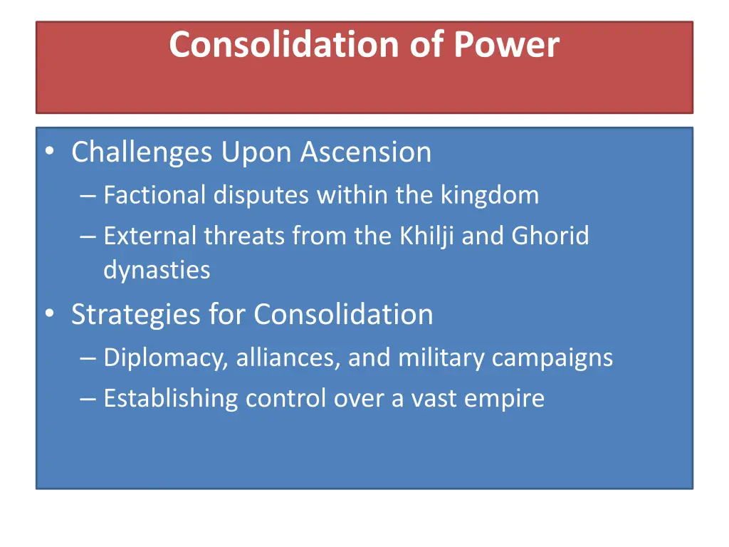 consolidation of power