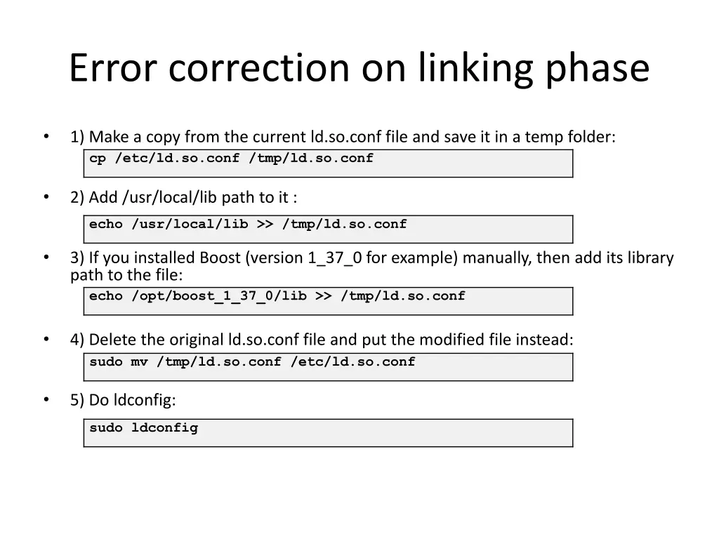 error correction on linking phase